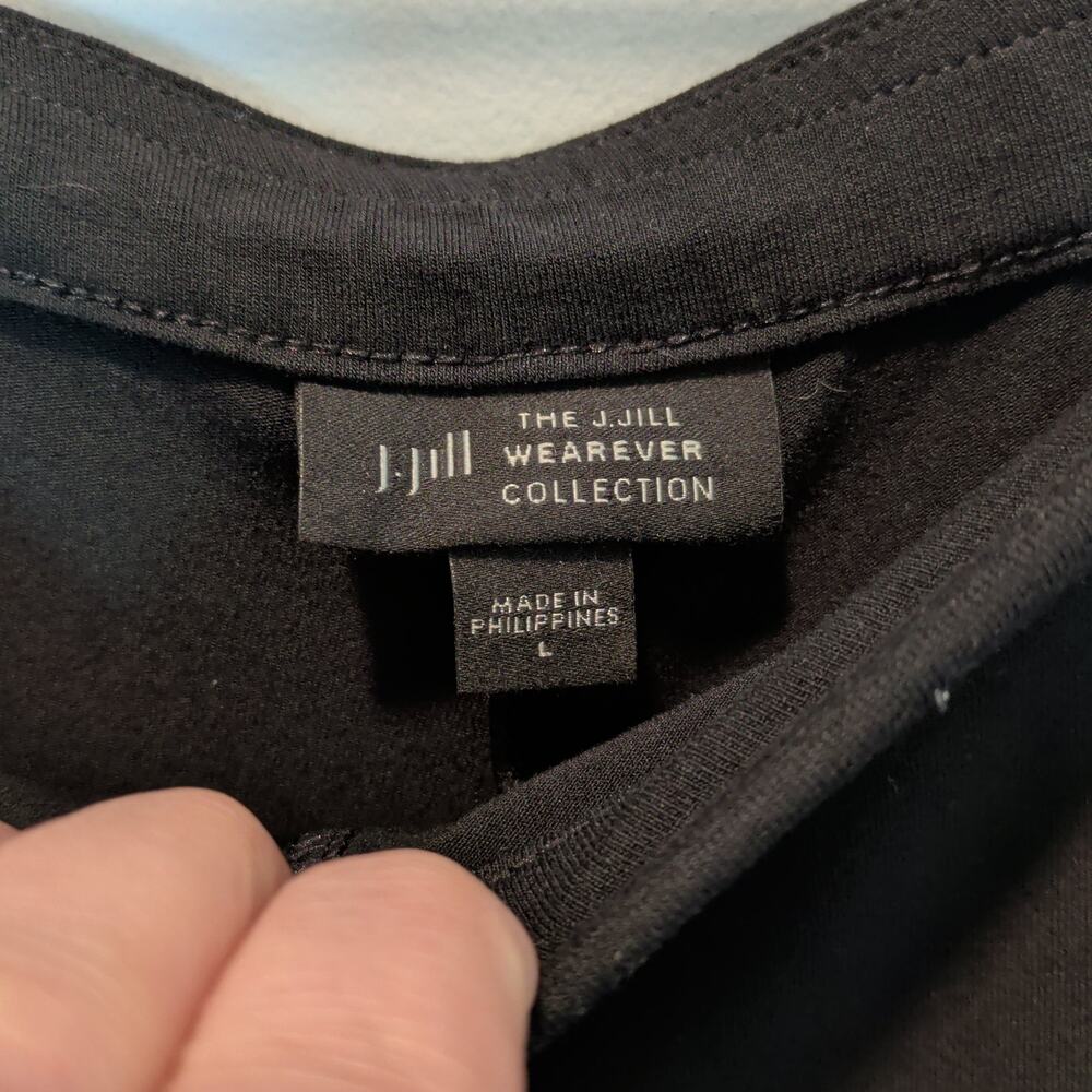 J.Jill Wearever Womens Sz L Black Wide Leg Cropped Stretch Pull On Pants Palazzo - Picture 4 of 5